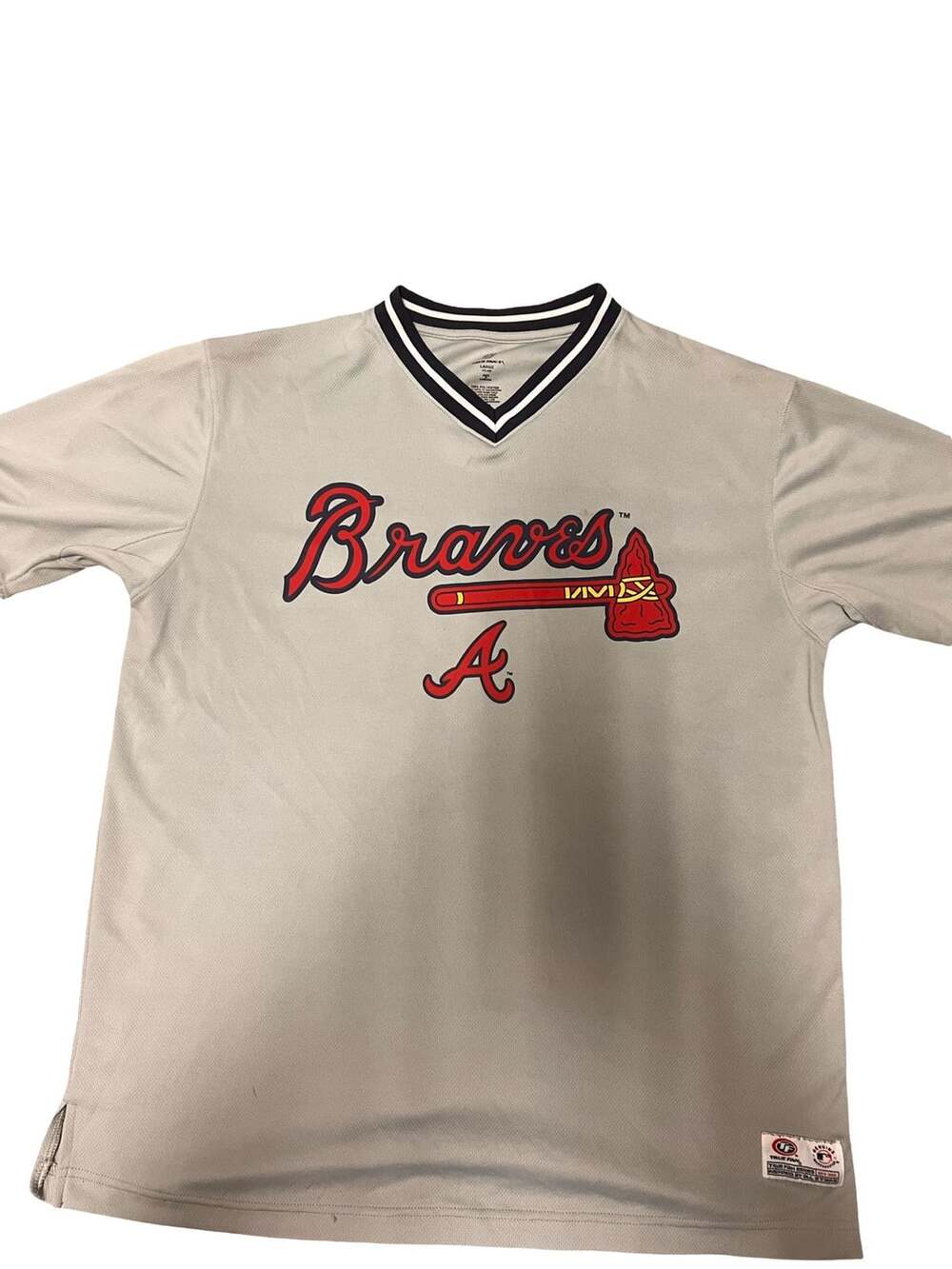 True Fan Atlanta Braves V-Neck Jersey Shirt